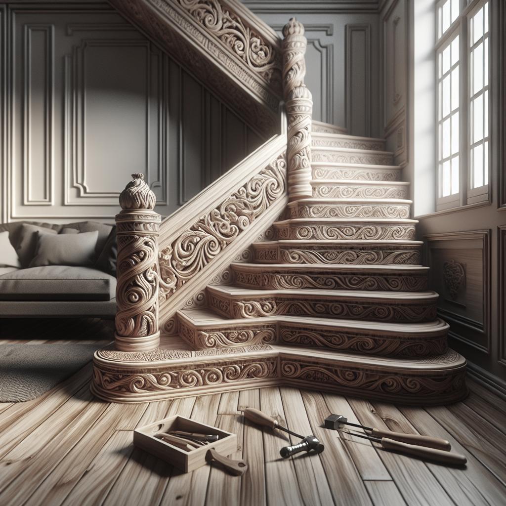 Créer des Escaliers Sculptés en Bois : Inspirations et Techniques